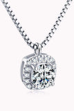 Moissanite Pendant Platinum-Plated Necklace - Trendsi - Flyclothing LLC