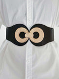 Alloy Buckle Elastic PU Belt - Trendsi - Flyclothing LLC
