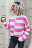 Color Block Dropped Shoulder Sweater - Trendsi - Flyclothing LLC