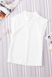 Mock Neck Cap Sleeve Blouse - Trendsi - Flyclothing LLC