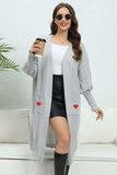 Lantern Sleeve Open Front Pocketed Cardigan - Trendsi - Flyclothing LLC