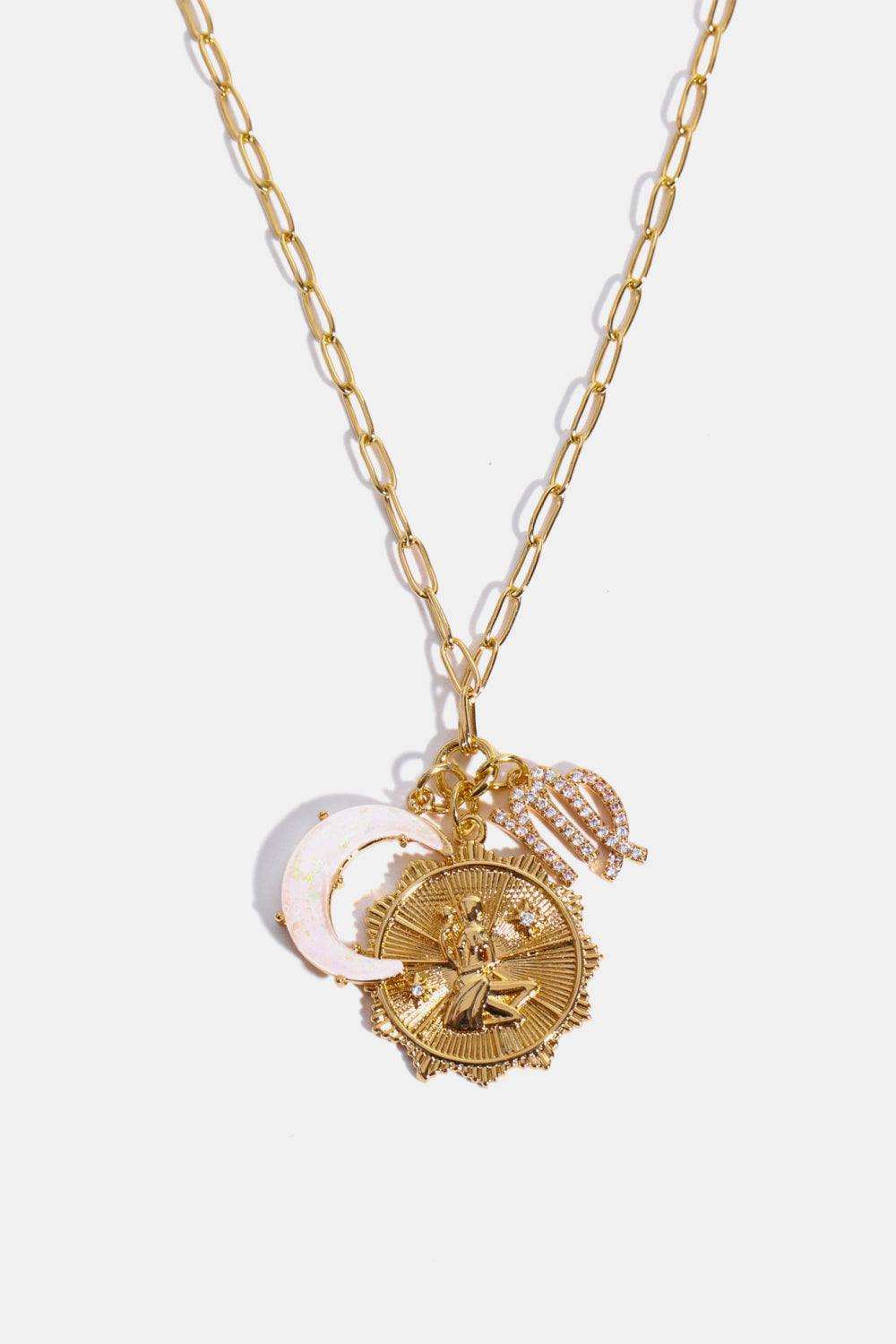 Constellation and Moon Pendant Copper Necklace - Trendsi - Flyclothing LLC
