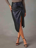 Twist Detail High Waist Skirt - Trendsi - Flyclothing LLC