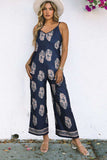 Printed V-Neck Sleeveless Jumpsuit - Trendsi - Flyclothing LLC