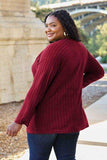 Basic Bae Full Size Ribbed Round Neck Long Sleeve Knit Top - Trendsi - Flyclothing LLC