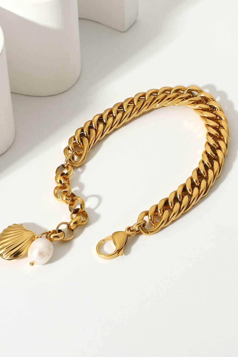 18K Gold-Plated Curb Chain Bracelet - Trendsi - Flyclothing LLC