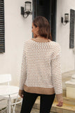 Printed Round Neck Dropped Shoulder Sweater - Trendsi - Flyclothing LLC