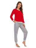 Long Sleeve Top and Polka Dot Pants Set - Trendsi - Flyclothing LLC