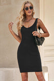 Ribbed Sleeveless V-Neck Dress - Trendsi - Flyclothing LLC