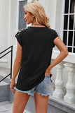 Leopard Round Neck Cap Sleeve T-Shirt - Trendsi - Flyclothing LLC