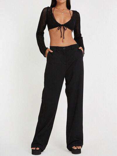 Openwork Tied Dropped Shoulder Cardigan - Trendsi - Flyclothing LLC