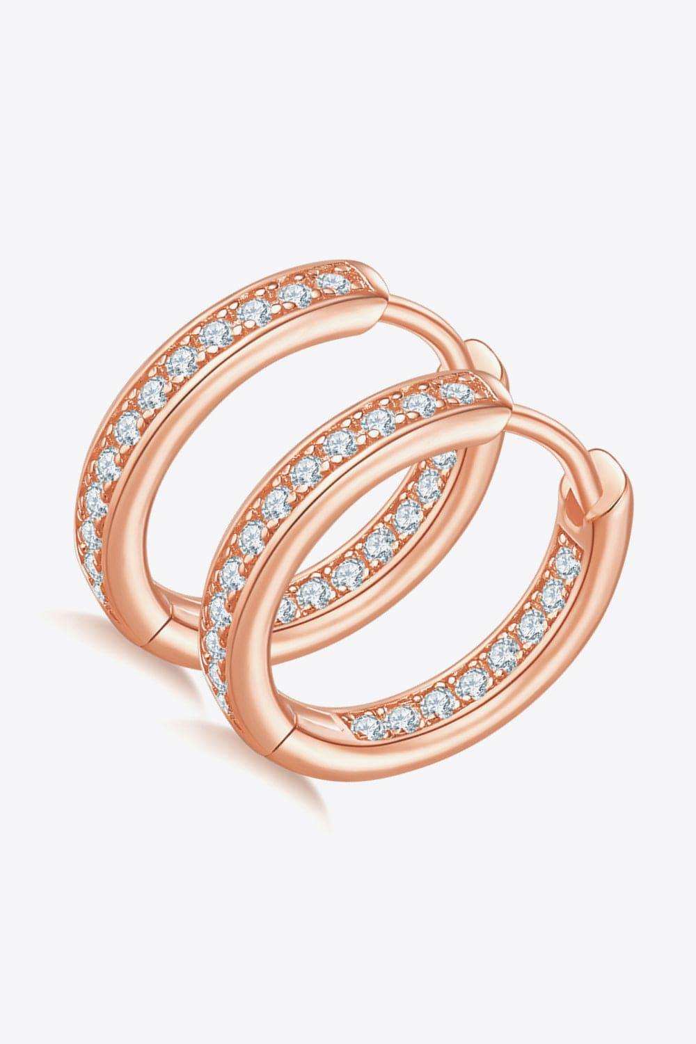 Moissanite 925 Sterling Silver Huggie Earrings - Trendsi - Flyclothing LLC