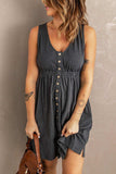 Sleeveless Button Down Mini Dress - Trendsi - Flyclothing LLC