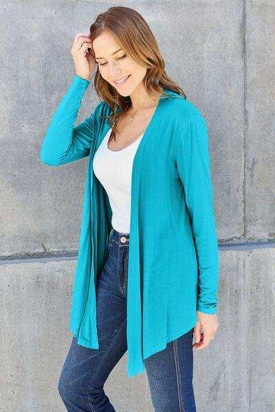 Basic Bae Full Size Open Front Long Sleeve Cover Up - Trendsi - Flyclothing LLC