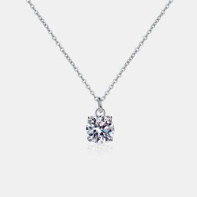 1 Carat Moissanite 925 Sterling Silver Necklace - Trendsi - Flyclothing LLC