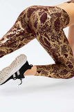 Animal Print Slim Fit Wide Waistband Long Sports Pants - Trendsi - Flyclothing LLC