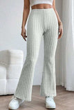 Basic Bae Full Size Ribbed High Waist Flare Pants - Trendsi - Flyclothing LLC