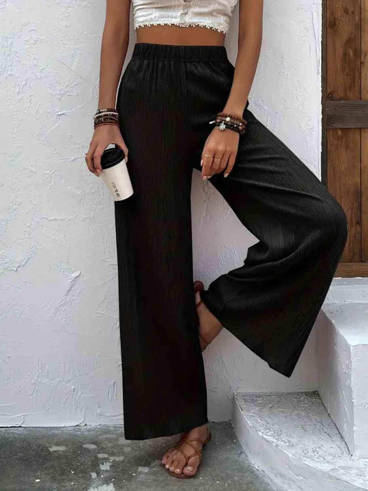 Full Size High Waist Wide Leg Pants - Trendsi - Flyclothing LLC