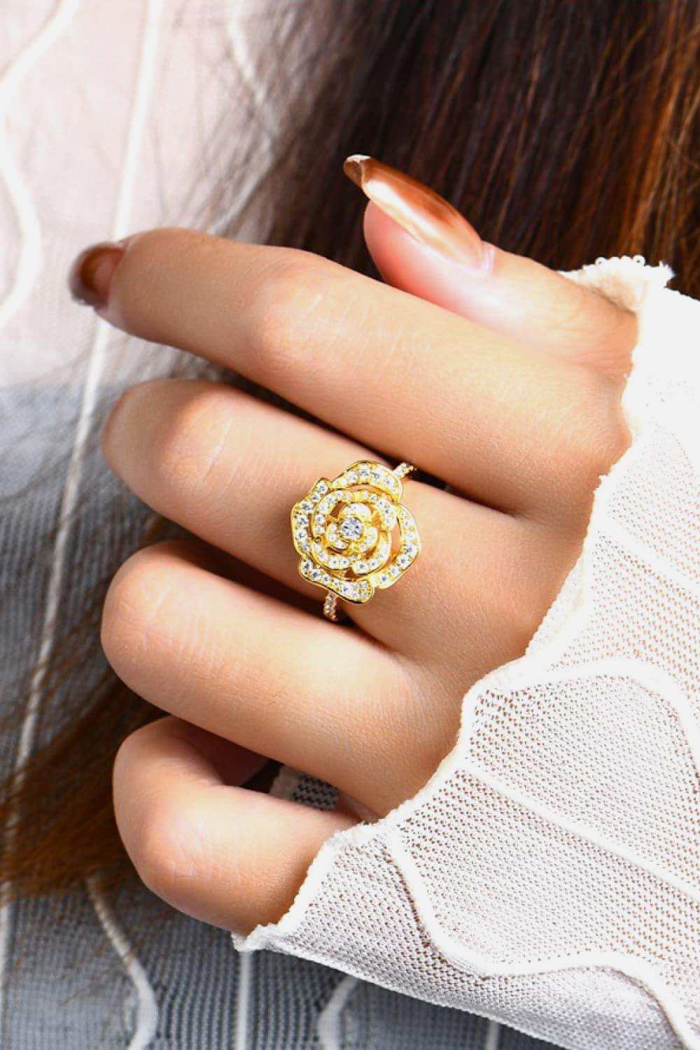 3.4 Carat Moissanite Flower Shape Ring - Trendsi - Flyclothing LLC