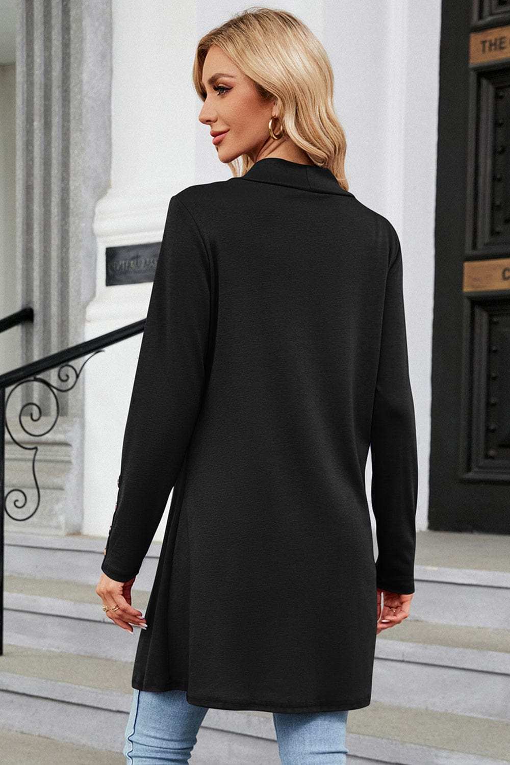 Open Front Long Sleeve Cardigan - Trendsi - Flyclothing LLC