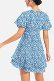 Surplice Neck Flutter Sleeve Dress - Trendsi - Flyclothing LLC