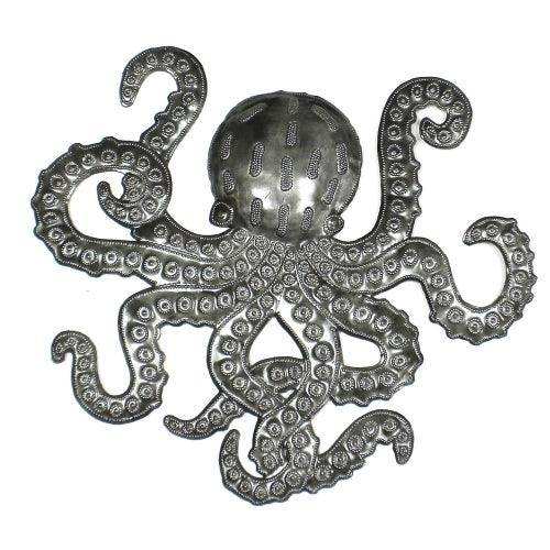 Octopus Nautical Haitian Steel Drum Wall Art x 16 - Haitian Artisans - Flyclothing LLC