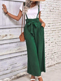 Tie Belt Wide Leg Overalls - Trendsi - Flyclothing LLC