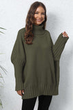 Turtle Neck Long Sleeve Ribbed Sweater - Trendsi - Flyclothing LLC