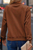 Texture Round Neck Long Sleeve Sweatshirt - Trendsi - Flyclothing LLC