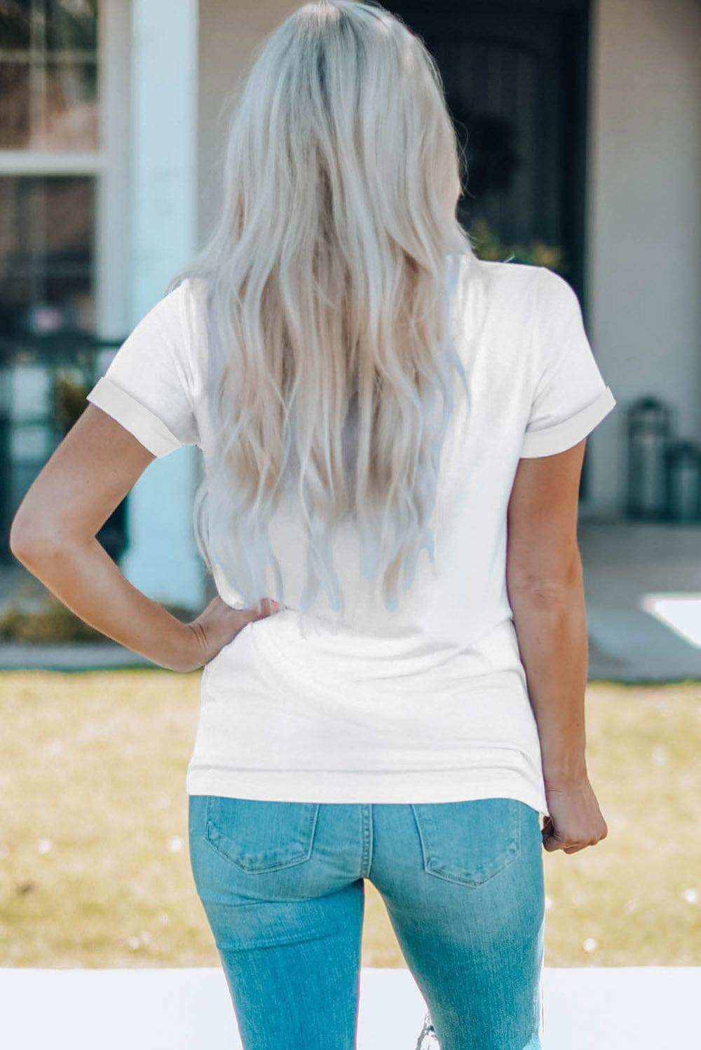 Cowboy Hat Graphic Round Neck Tee - Trendsi - Flyclothing LLC