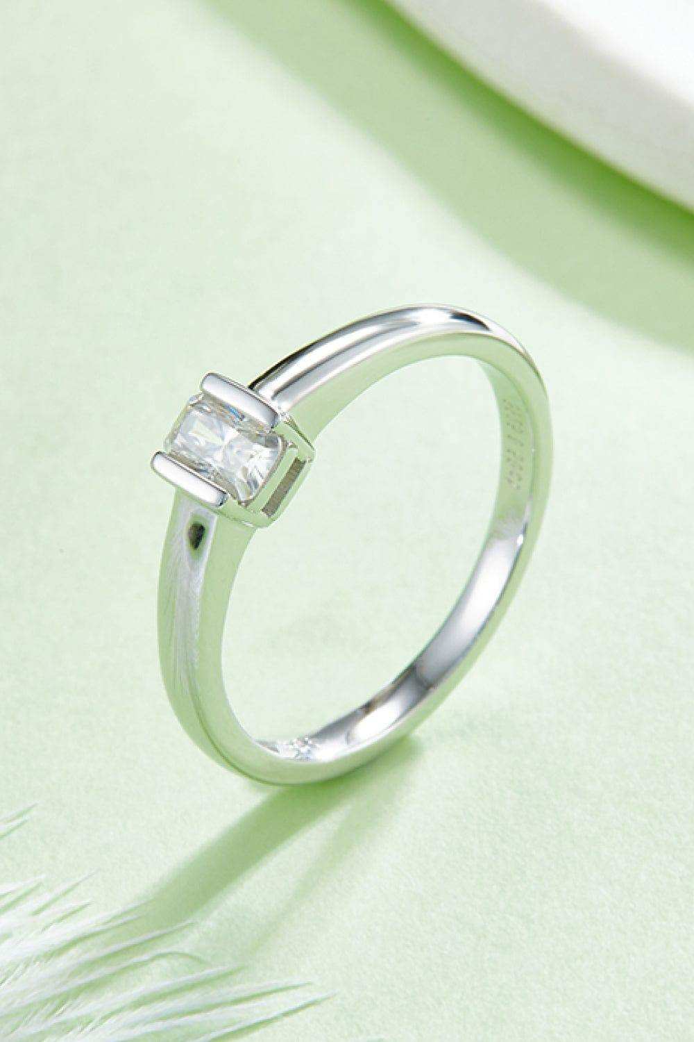 Moissanite 925 Sterling Silver Solitaire Ring - Trendsi - Flyclothing LLC