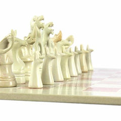 Hand Carved Soapstone Animal Chess Set - 15" Board - Smolart - Flyclothing LLC