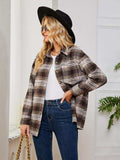 Plaid Collared Shirt Jacket - Trendsi - Flyclothing LLC