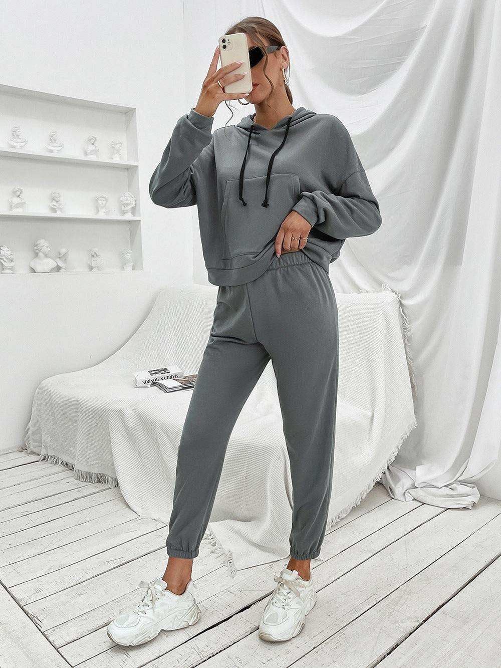 Sports Hoodie and Joggers Set - Trendsi - Flyclothing LLC