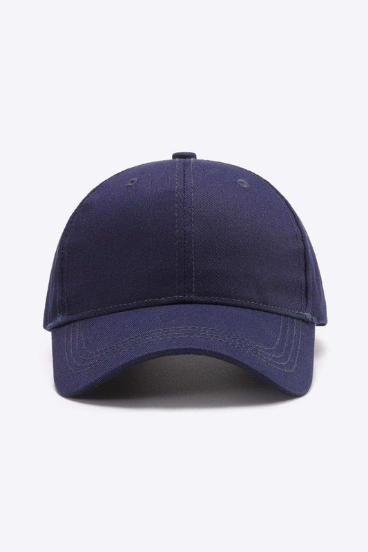 Plain Adjustable Cotton Baseball Cap - Trendsi - Flyclothing LLC