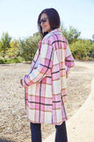 Double Take Full Size Plaid Button Up Lapel Collar Coat - Trendsi - Flyclothing LLC