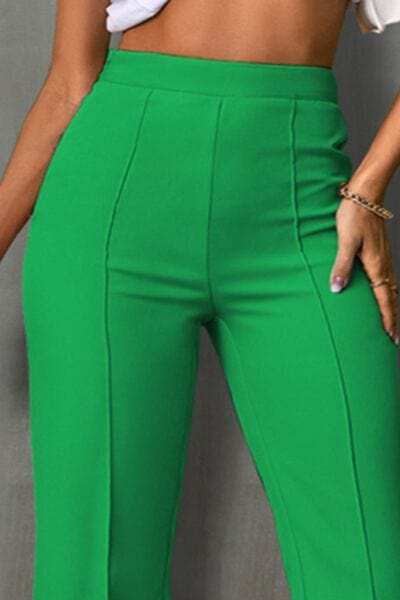 High Waist Straight Pants - Trendsi - Flyclothing LLC