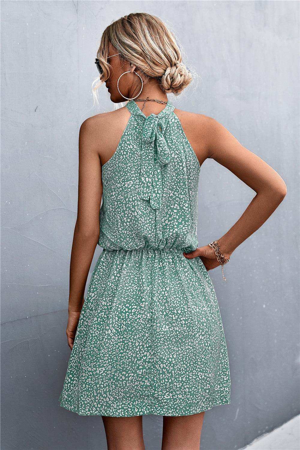 Floral Tied Sleeveless Mini Dress - Trendsi - Flyclothing LLC