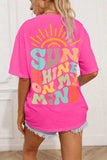 SUN SHINE ON MY MIND Round Neck T-Shirt - Trendsi - Flyclothing LLC