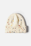 Confetti Rib-Knit Cuff Beanie - Trendsi - Flyclothing LLC