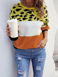 Color Block Round Neck Sweater - Trendsi - Flyclothing LLC