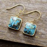Square Copper Drop Earrings - Trendsi - Flyclothing LLC