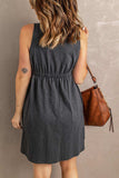 Sleeveless Button Down Mini Dress - Trendsi - Flyclothing LLC