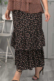 Plus Size Ditsy Floral Layered Maxi Skirt - Trendsi - Flyclothing LLC