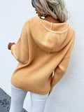Drawstring Dropped Shoulder Hooded Sweater - Trendsi - Flyclothing LLC