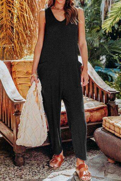 Double Take Full Size Sleeveless Straight Jumpsuit - Trendsi - Flyclothing LLC