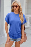 Round Neck Flutter Sleeve T-Shirt - Trendsi - Flyclothing LLC