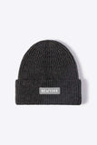NEWYORK Patch Rib-Knit Cuffed Beanie - Trendsi - Flyclothing LLC