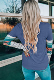 Geometric Round Neck Long Sleeve T-Shirt - Trendsi - Flyclothing LLC