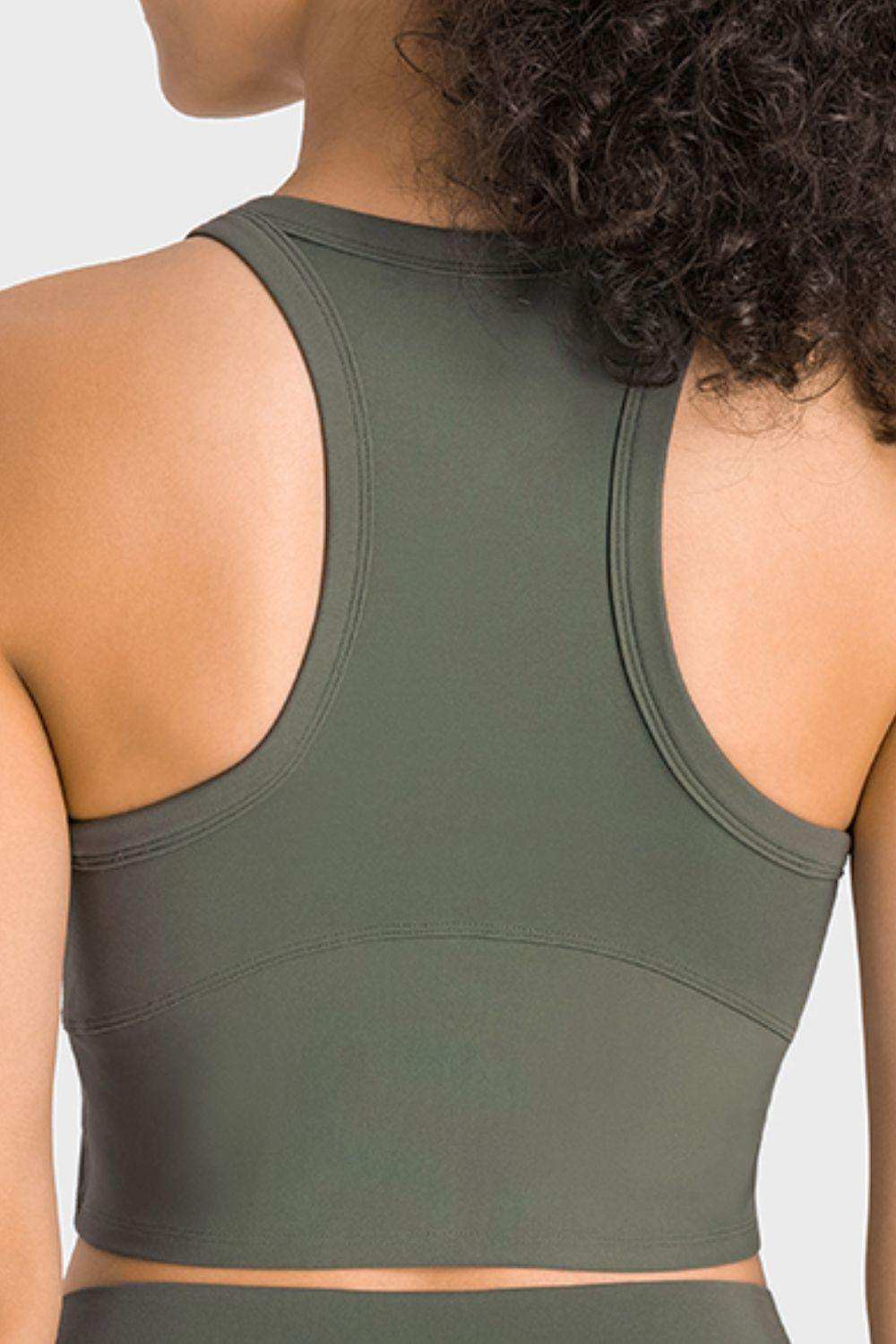 Racerback Cropped Sports Tank - Trendsi - Flyclothing LLC